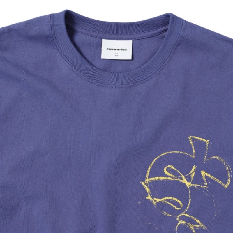 ディス・イズ・ネヴァー・ザットコラージュ Tシャツパープルブルー
