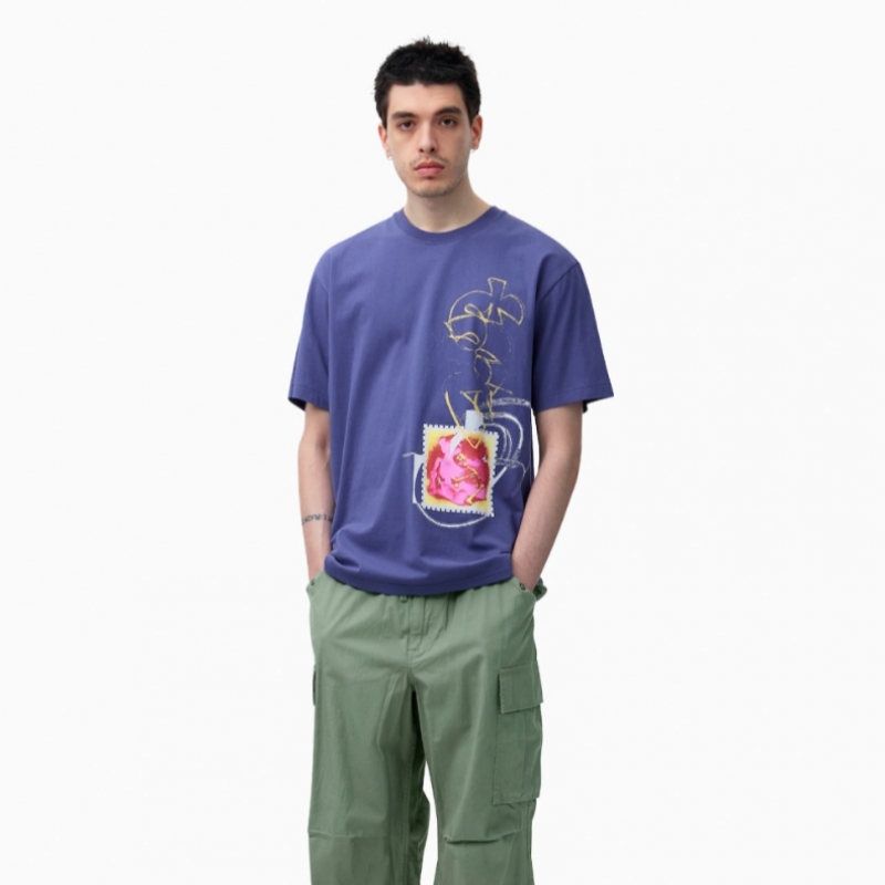 ディス・イズ・ネヴァー・ザットコラージュ Tシャツパープルブルー