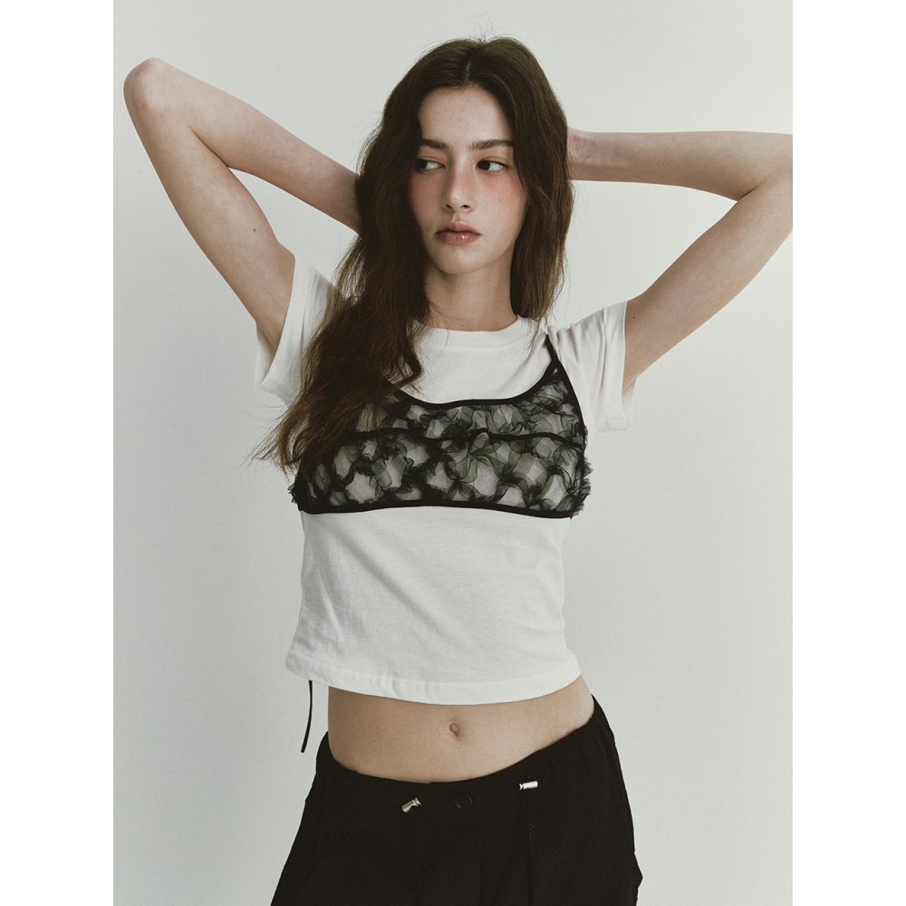 アスラシースルーレイヤードトップ (ブラック) 【公式通販】