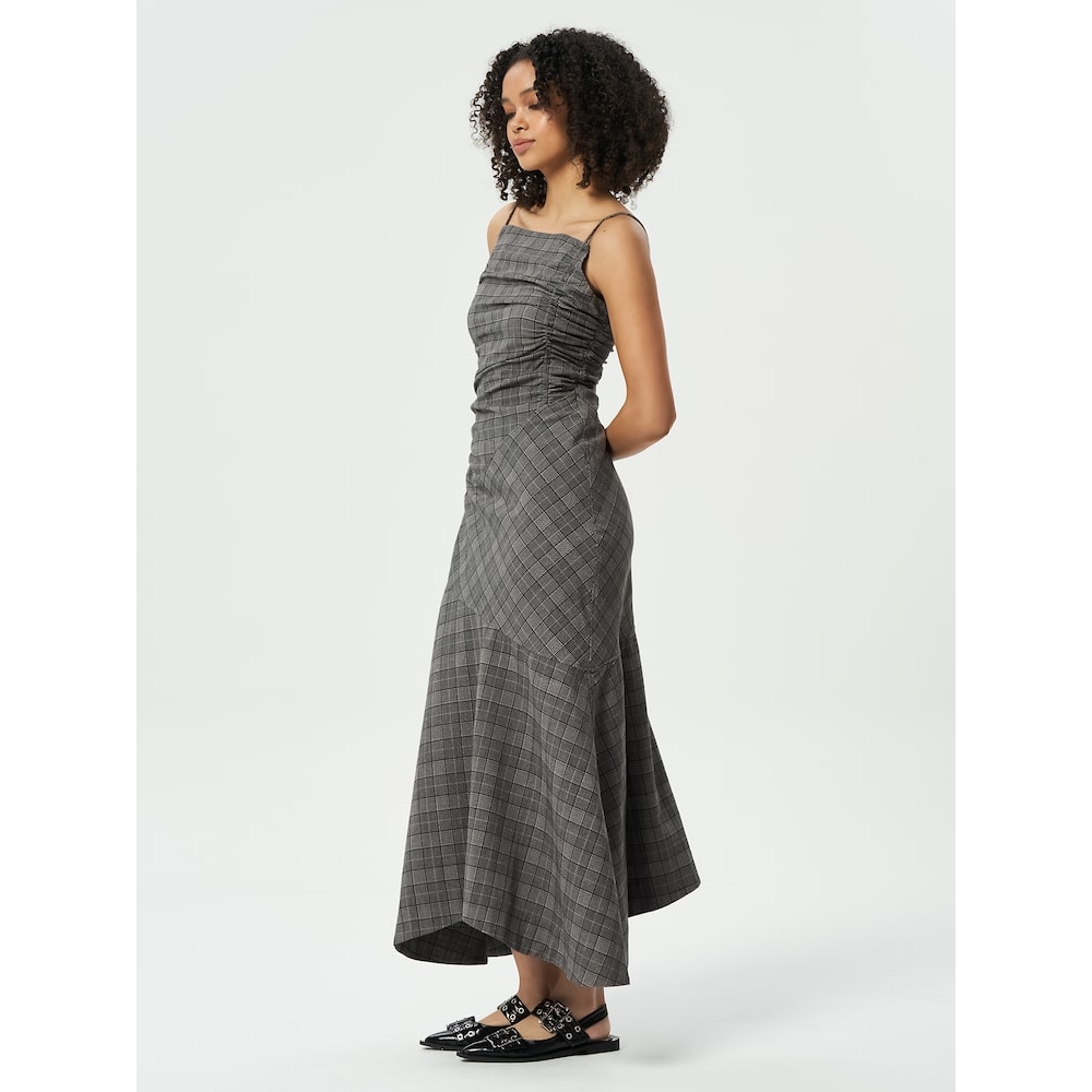 Qoo10 ガニー GANNI チェックミックスシャ ワンピ 