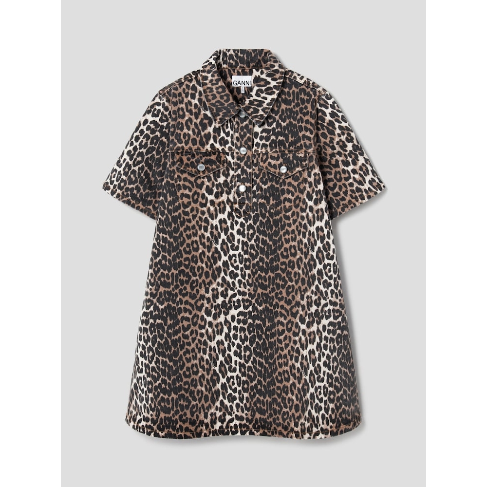 【新品】GANNI ガニー　レオパード 半袖ワンピース レオパード（ヒョウ柄） Ganni(ガニー) ワンピース