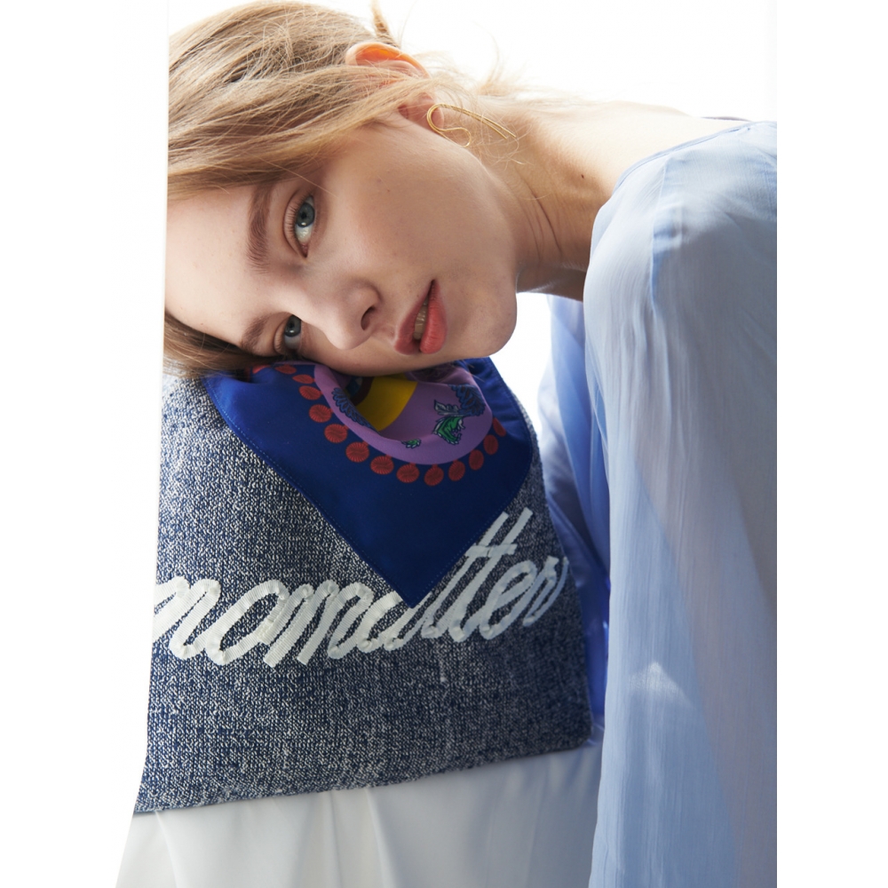 nomatter etc スカーフマターバッグボンボヤージュ (マリンブルー)