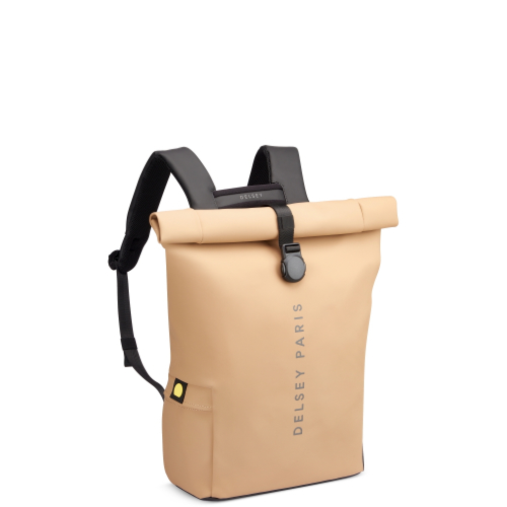 DELSEY 投レン ソフト ロールトップ ノートパソコン バックパック ベージュ