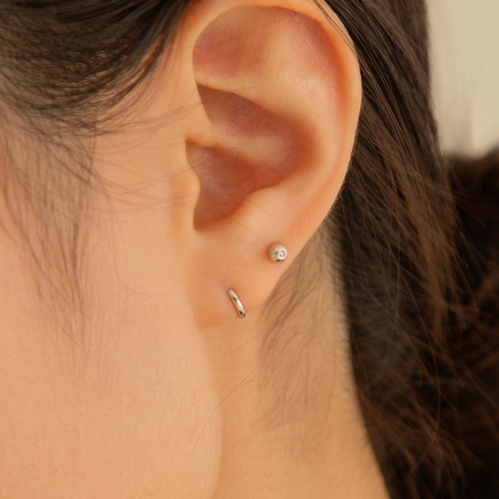 LUNNE 14k ダイヤモンド スピア ボール ピアス (14kゴールド) #LCPI02