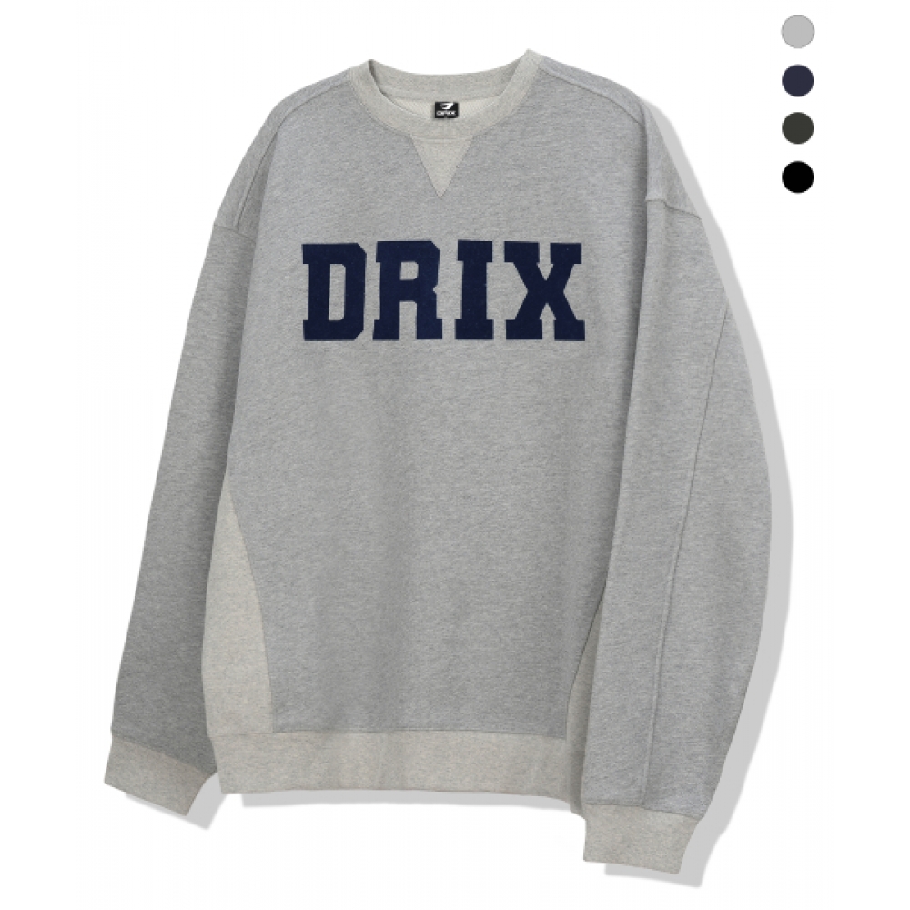 DRIX サイドリップドロゴグラフィックオーバーフィットスウェットシャツ_4color