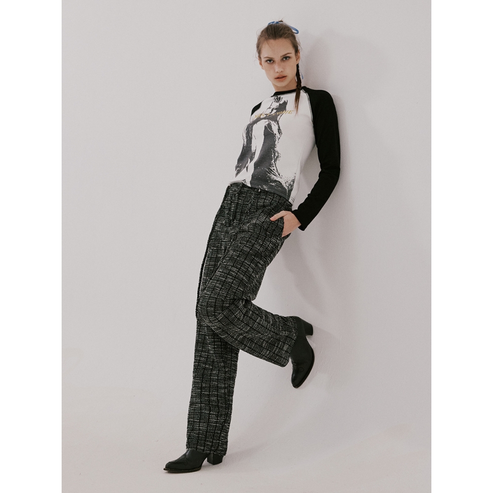 TWENTY FOUR Tツイー チェック ワイド/ルーズ ロングパンツ [マルチ