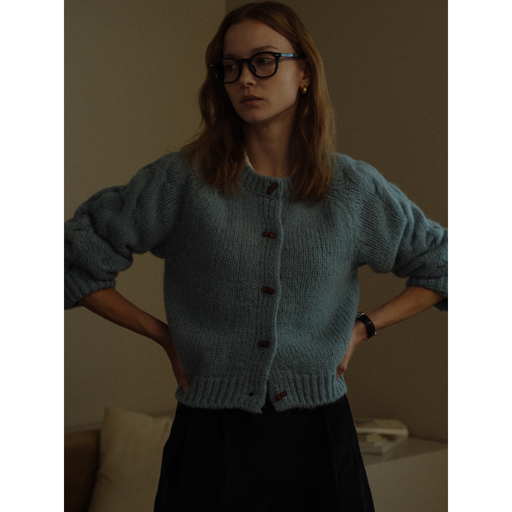 KNOWN BETTER ラグラ 無地 七分袖 ボタン カーディガン [マルチ