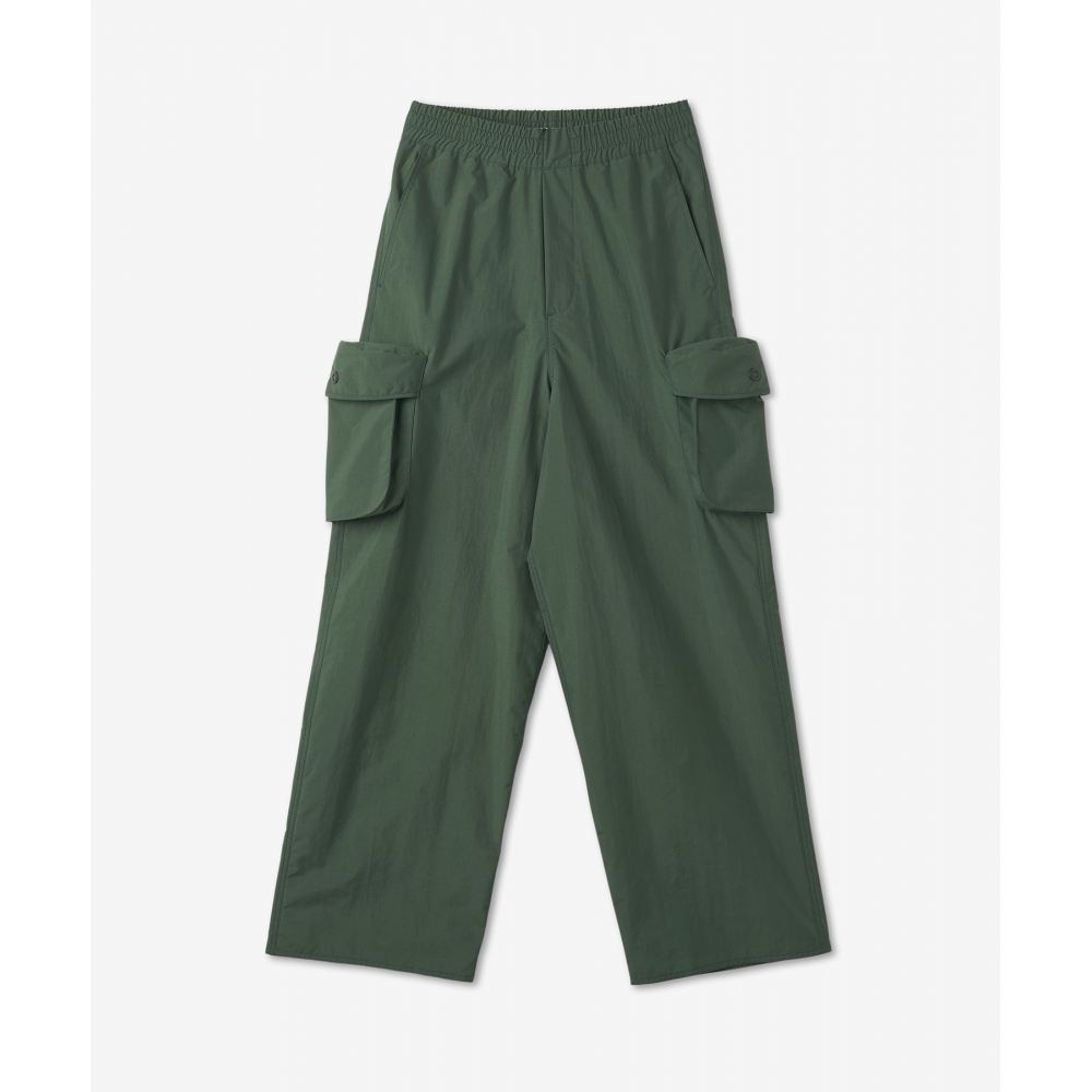 SUNNEI メンズ伸縮性カーゴ 無地 クロップド丈 ポケット パンツ