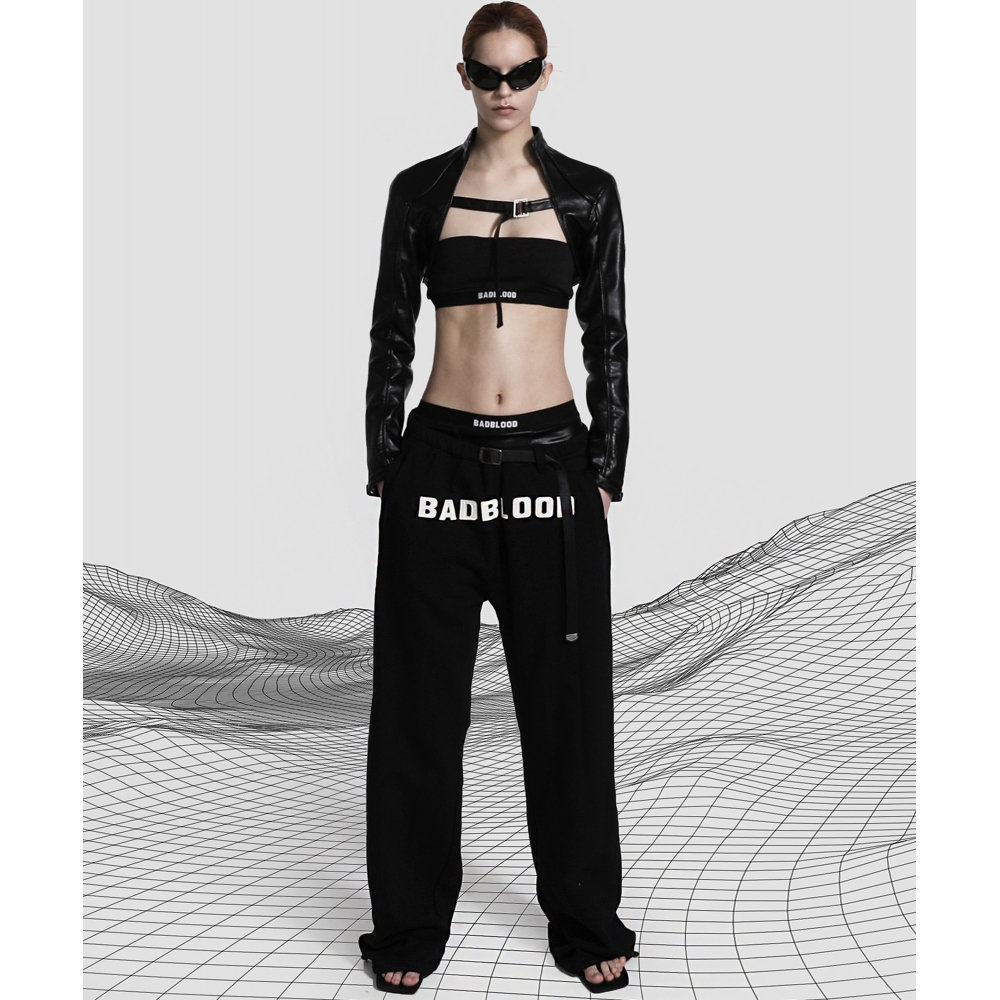 Qoo10 BADBLOOD BADBLOOD レザーロゴ 2 パンツ