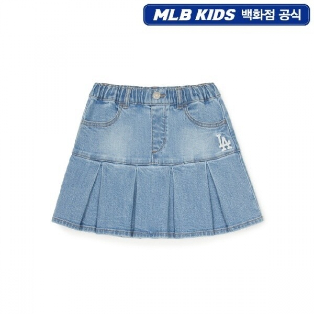 MLB デニム スカート MLB】ポケットロゴスリットデニムスカート