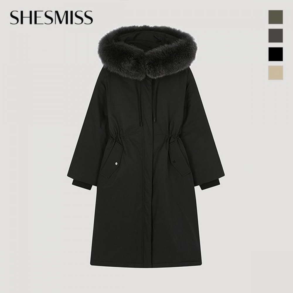 SHESMISS シーズミス 韓国 ロングダウンコート フォックスファー 肉厚