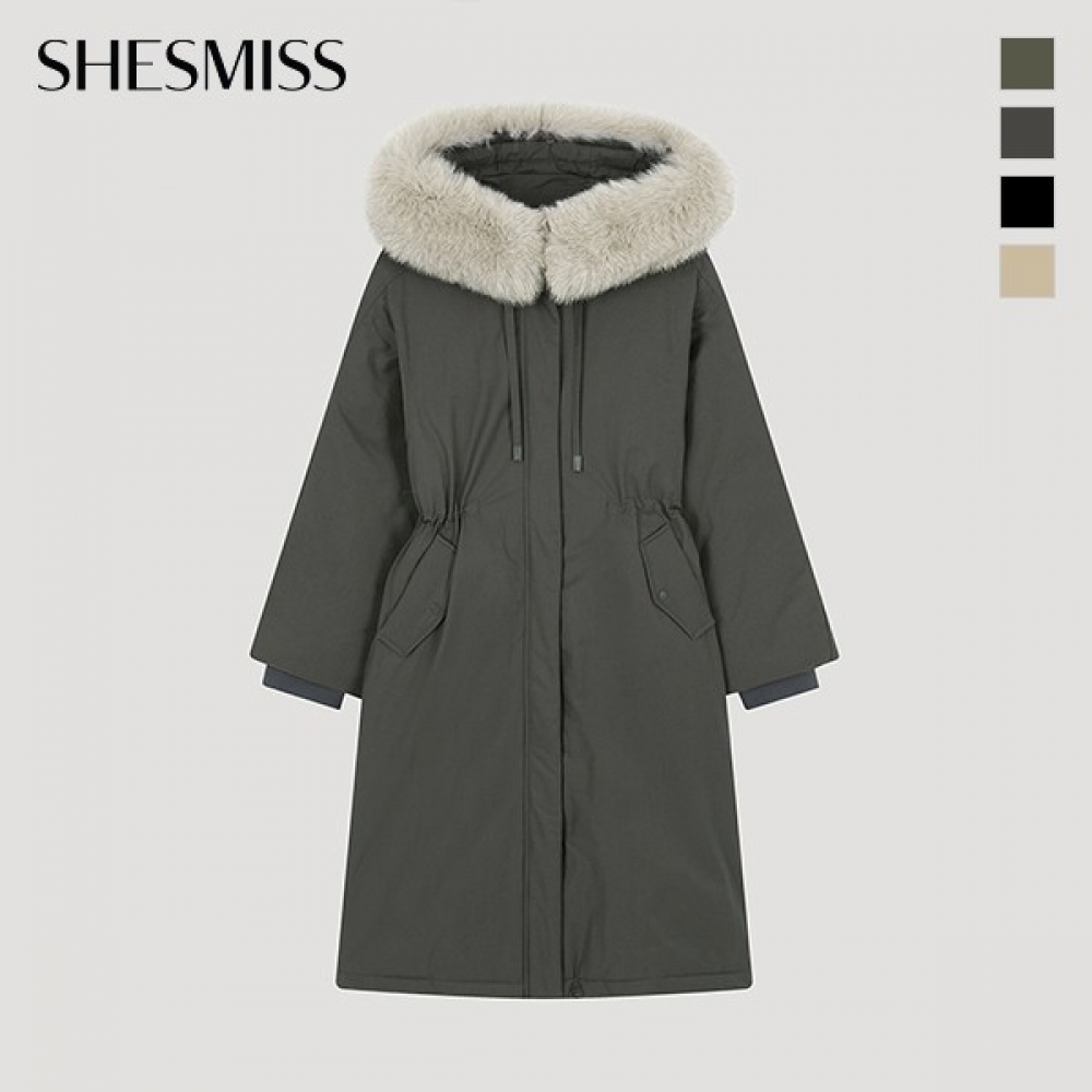 SHESMISS シーズミス 韓国 ロングダウンコート フォックスファー 肉厚