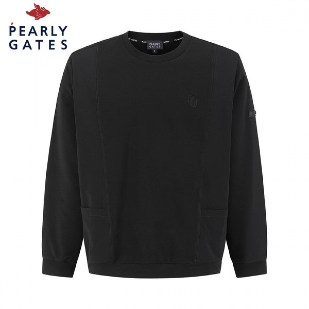 パリゲイツ] メンズウーブンブロックサイドポケットスウェットシャツ